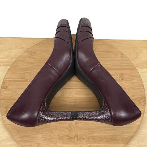 LifeStride Mickie Burgundy Glitter Cap Toe Pumps – Size 11 - Picture 3 of 14